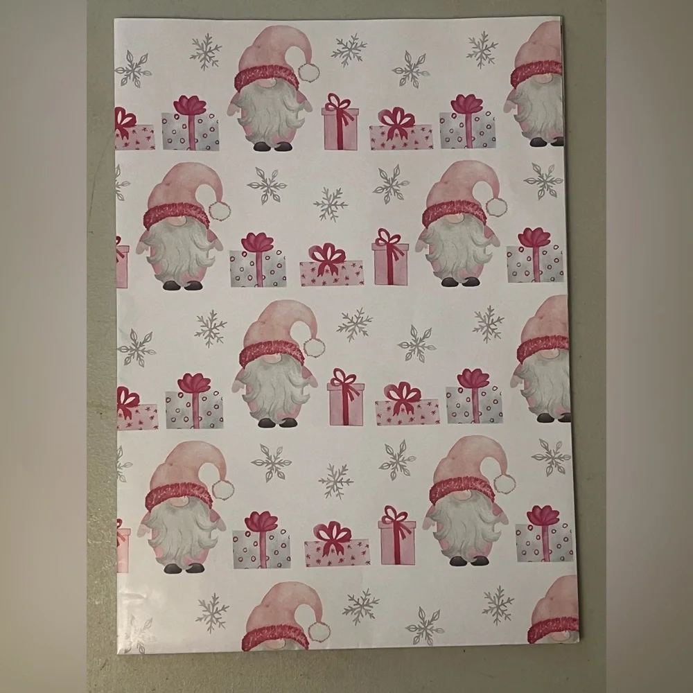 Christmas Wrapping Paper Set - Red, White, Pink
